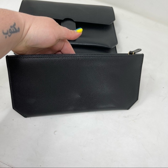 Senreve Black Leather Pebbled Convertible Belt Clutch Crossbody Bag - Picture 11 of 14